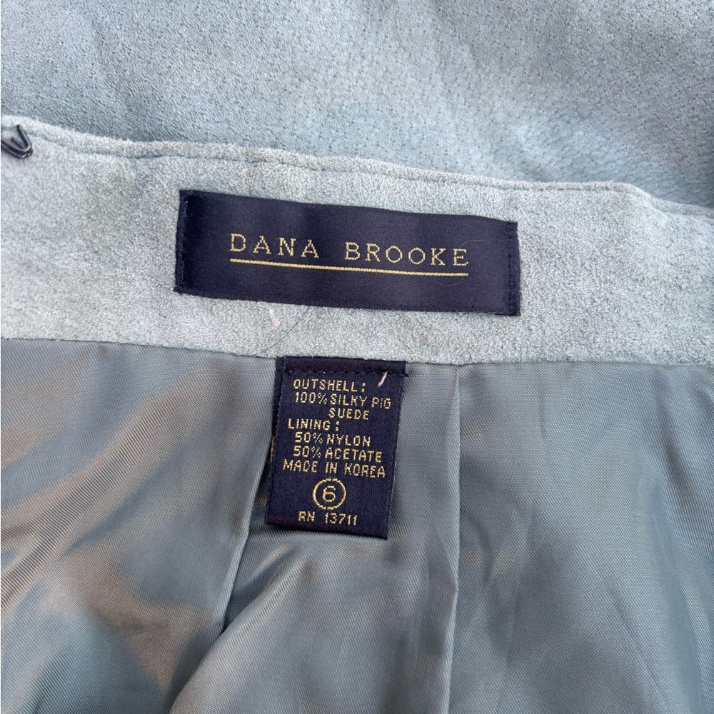 Beautiful Vintage Dana Brooke green suede pencil skirt  size 6 - Picture 3 of 5